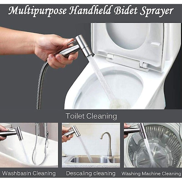 Rostfritt stål Bidet Toalett Sprayer Kit, Justerbart Tryck Bidet Sprayer Handdusch För Bidet Kranar Perfekt För Personlig Hygien, Rengöring