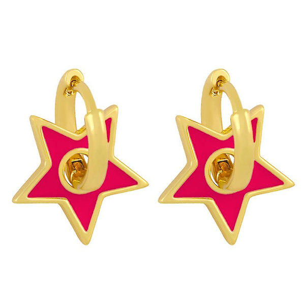 Örhängen Vintage Zirkon Stjärna Mode Smycken Ac10550 Rose