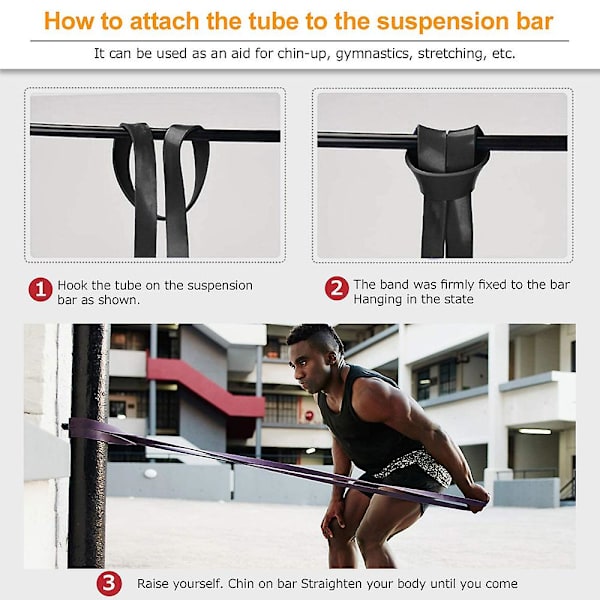 Pull Up Assist Band - Bäst för Pullup Assist, Chin Ups, Resistance Bands Träning, Stretch, Mobilitetsarbete & Seriös Fitness Black