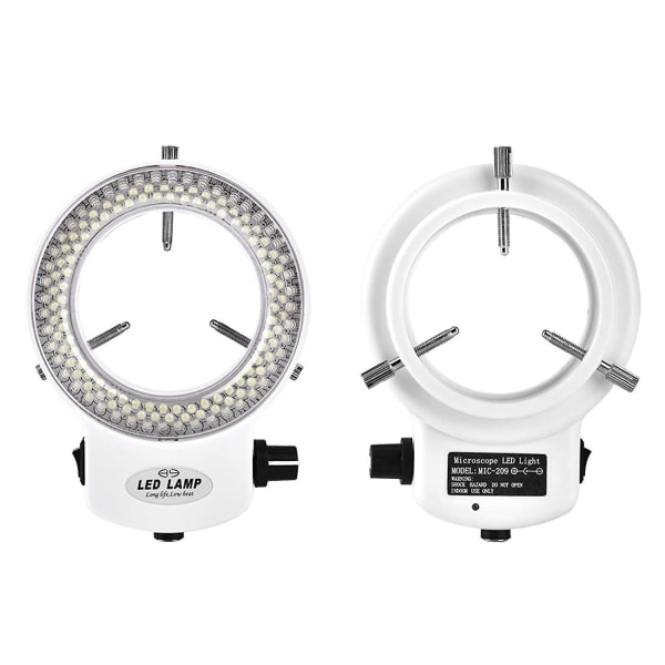 144 LED Ringlys med Lysperler Lyskilde Justerbar Ringlampe for Stereomikroskop (hvit) Cisea