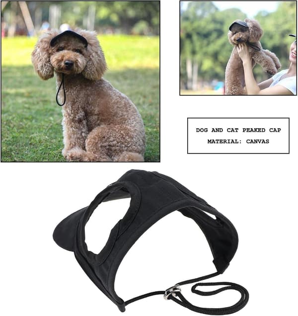 S Svart Hund Basebollkeps, [Förälder och Barn] Justerbar Hattset