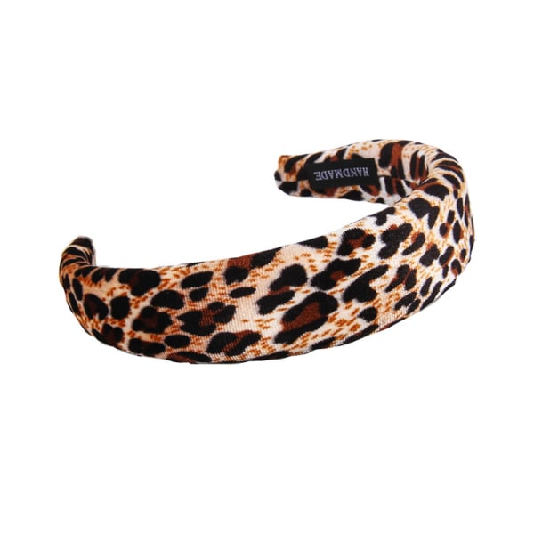 Pandebånd med leopardtryk Broadside Fashion Bredt hår Slips Pandehår Holder Hårtilbehør til kvinder og Coffee Leopard