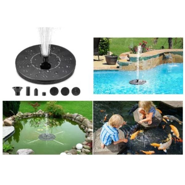 Solcelled Fontæne Vandfontæne / Vandpumpe / Pumpe Sort Black 13cm