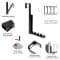 Folding Pants Rack Free Perforated Shelf Wardrobe Door Creative Four-Grid Interior Storage Rack (Black),