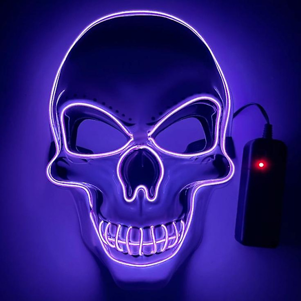LED-mask Lila Skalle 25x17x7cm