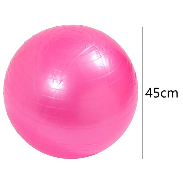 Träningsboll Balansboll med pump för Yoga Pilates Stretching Fitness Hemgym Träningsträning Pink Glossy-45Cm