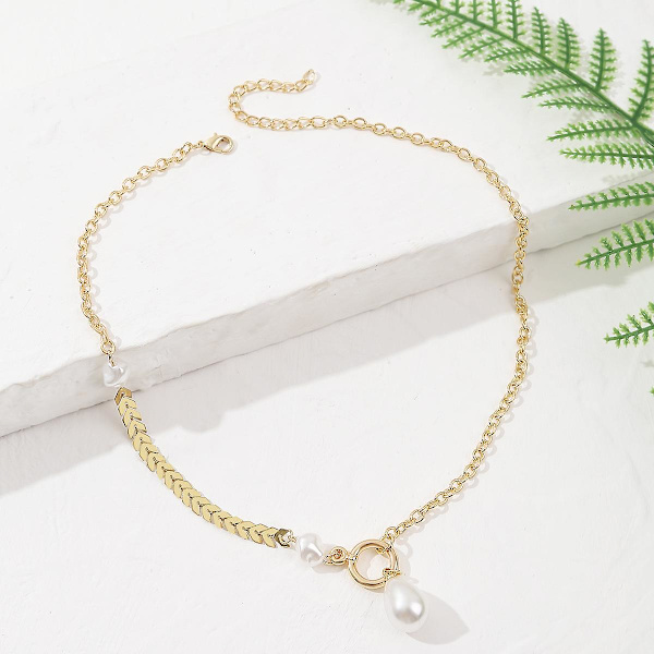 Halskjede Uregelmessig Perle Choker Mote Smykker  B1540 N2106-33