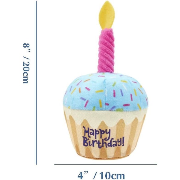 Hund Pipsqueak Kake Leksak, Husdjur Plysch Tugga Kake Leksak, Söt Hund Katt Plysch Dessert Födelsedagspresent - Cupcake