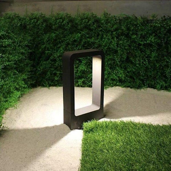 Pullertlampe LED stikkontakt 7W 3000k IP65 Terrasse Udendørsbelysning Havelampe Sort Varm hvid design Vandtæt