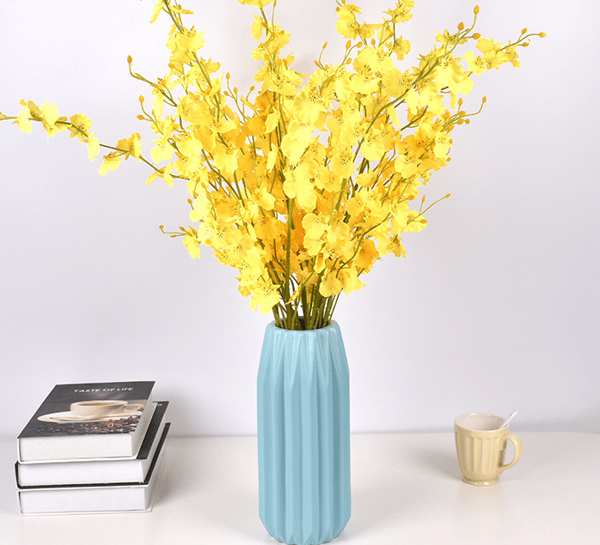 5 stk gule kunstige blomster,