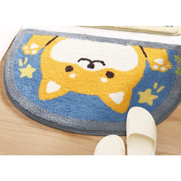 45*75cm chubby semi-circular bathroom absorbent floor mat,