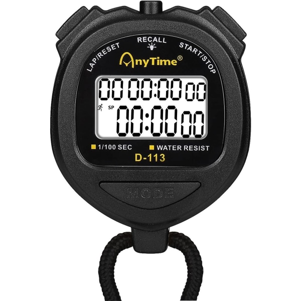 Digital stoppur Timer Klocka Nedräkning Stoppur Vattentålig med stor skärm Professionell handhållen kronograf klocka för simning Löpning atle