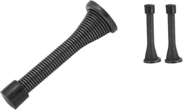 3-pack stålfjäder flexibel dörrstopp, 8,5 cm matt svart