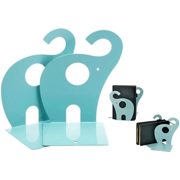 Set med 2 elefantformade halkfria bokstöd Bokstöd (blå)