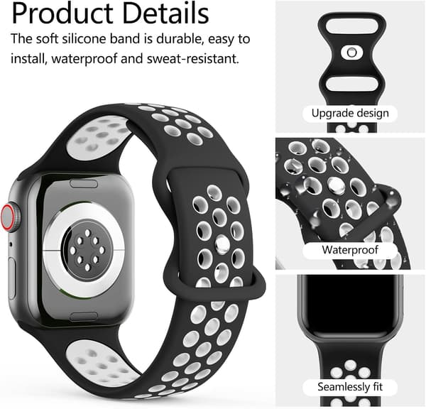 Rem til Apple Watch Band (Sort/Hvid) 49mm 45mm 44mm 42mm