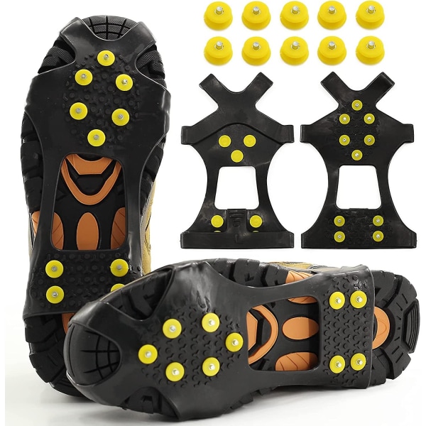 Shoe Spikes, 10 Teeth Anti-slip Spikes, Hiking Shoe Spikes, For Winter Sports And Mountaineering, Hunting And Walking