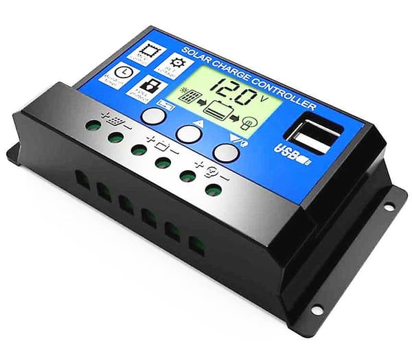 30A Solpanelregulator HD LCD Batteriladdningsregulator Intelligent Regulator för Hembruk Gatulampa