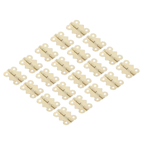 Jernhængsel til trææskeskabsdør - 20 sæt (25x20mm) - Skruemontering