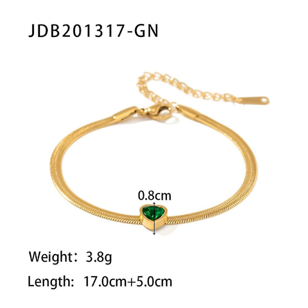 Armband Hjärta Daglig Outfit Metalliskt Element  B1455 JDB201317-GN