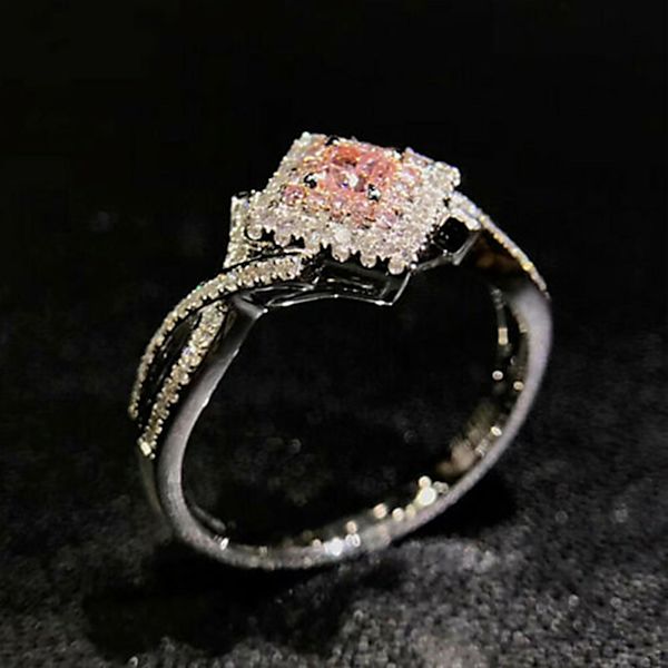 Ring Kvadratisk Kubisk Zirkonia All-Match Legering Brud Bröllop Rhinestone Fingerband För Kvinnor US 9