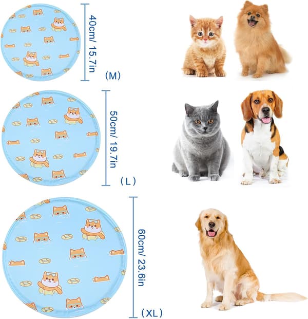 Hunde Kølemåtte, Blå (M (40cm)) Kæledyrs Kølemåtte Holder Sig Kold