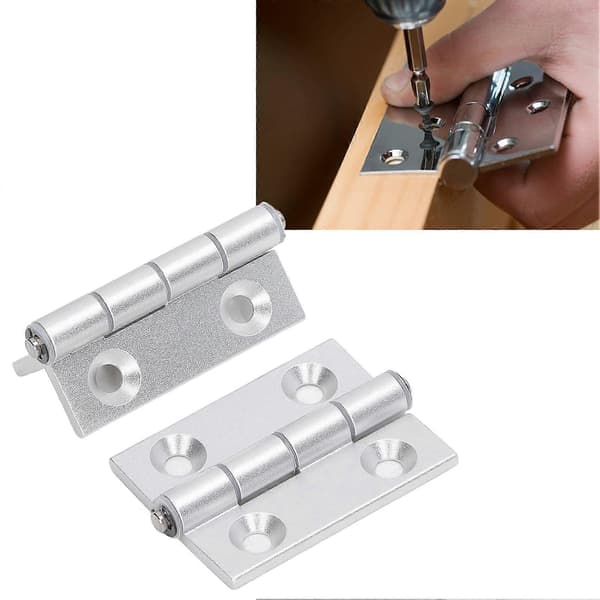 2 stk. hængsler, aluminium, foldbare, flade, til skabe, møbler, dørhængsler