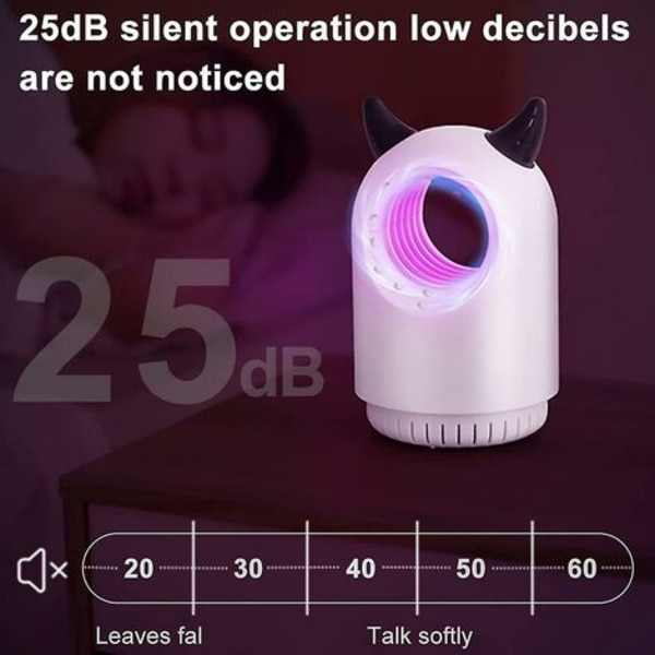 1 stk USB-oppladbart myggdreperlampe, UV-myggdreperlampe Hornform
