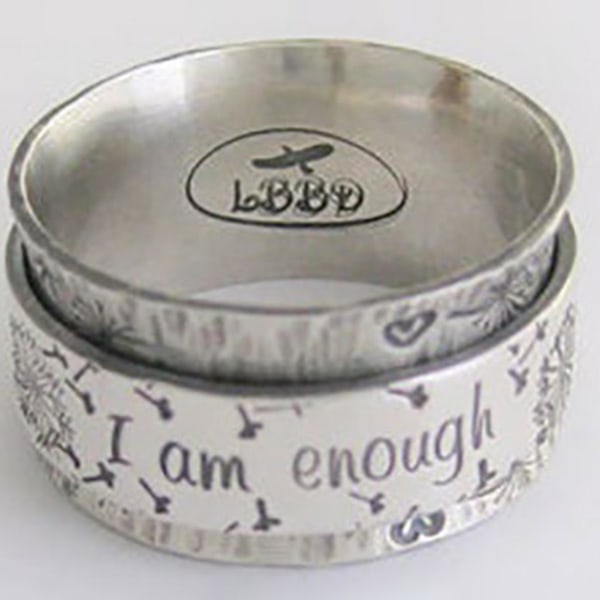 I Am Enough Letter Handgjord Vintage Ring Loyal Love Män Kvinnor Modesmycken US 6