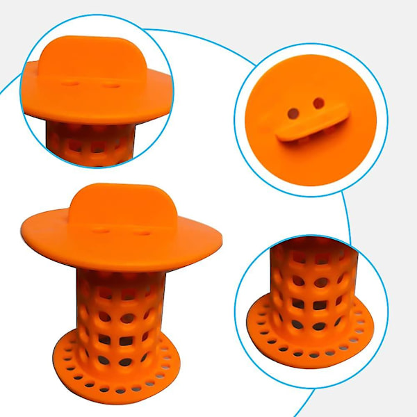 Fande Badrumsgolvbrunn, 6 st Golvbrunn Duschbrunn Rör, Avloppshår Fångare, För Badrum, Toalett, Kök Balkong (grön + orange)