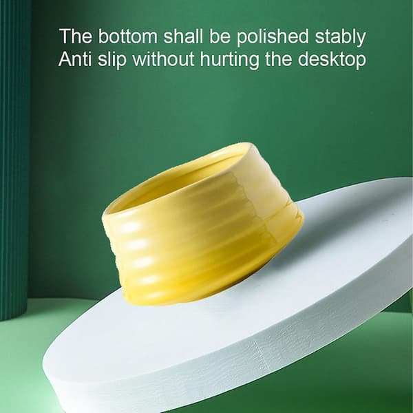 Gradient Tråd Vandskål Kæledyrsskål Keramisk Katteskål Light Yellow