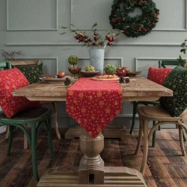 Lyxig Bordlöpare, Varmstämplad Design för Julbord, Middagar eller Familjesammankomster, Inomhus eller Utomhus
