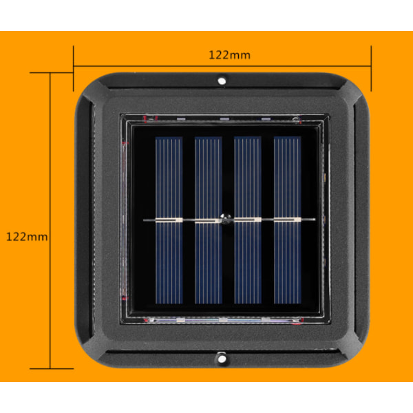 Kotiin vedenkestävä aurinkoenergialla toimiva piha-/portaikko-/portaiden-/parvekkeen-/lattian-/seinäkoriste pieni katuvalo (lämmin valo)