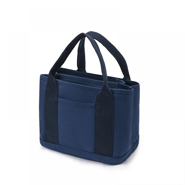 Lunchväska Japansk Stil Bento Lunch Bärväskor Termisk Lunchväska Handväska Canvas Shopping Bag A916-335 blue