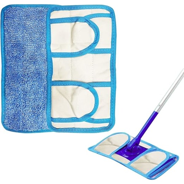 2 mikrofibermopper, gjenbrukbar mopp, vaskbar mopp, for stue,