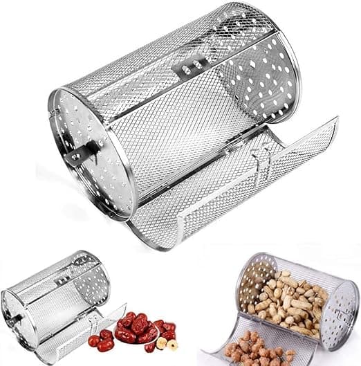 Roterende kurv til airfryer i rustfrit stål, ovnkurv til airfryer