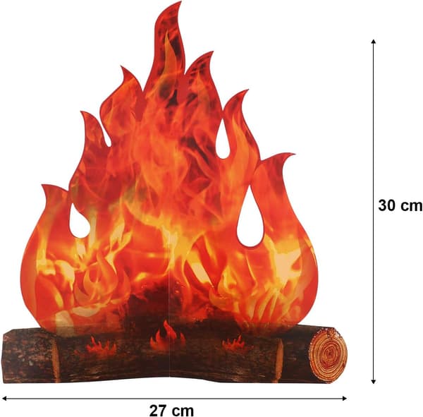 2 stycken 3D Flamma Fackla Mittstycke Papp Eldstad