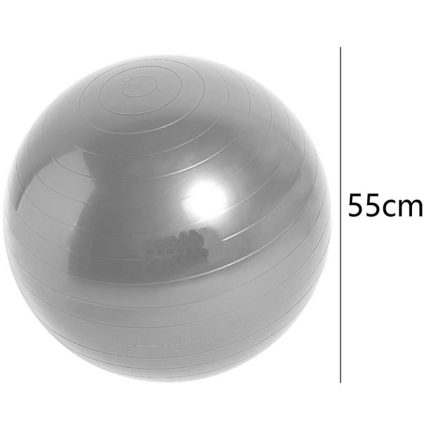 Balansestabilitetsball, yogaball med pumpe Grey 55Cm