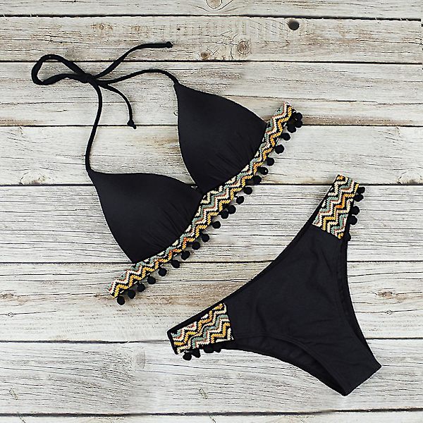 Padded Push Up Bikini Set för Kvinnor - Baddräkt för Strand & Simning Colourful XL