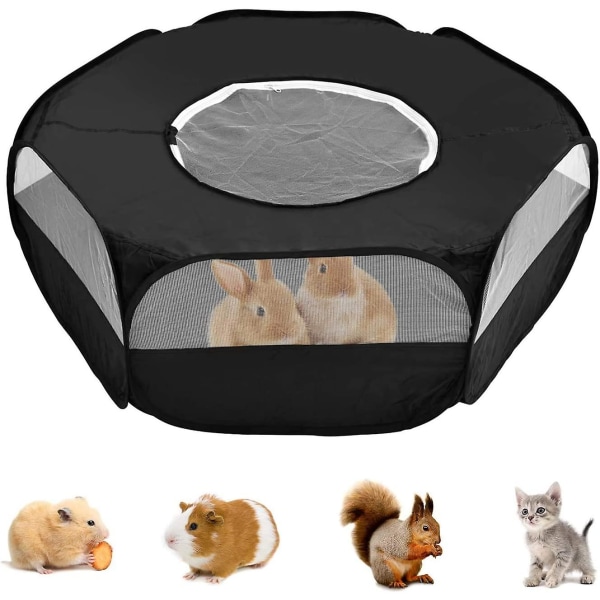 Helian - Lekhage för smådjur med cover - Vikbar och bärbar bur - Vattentät - Andas - För kanin, ekorre, kattunge, valp, chinchilla och