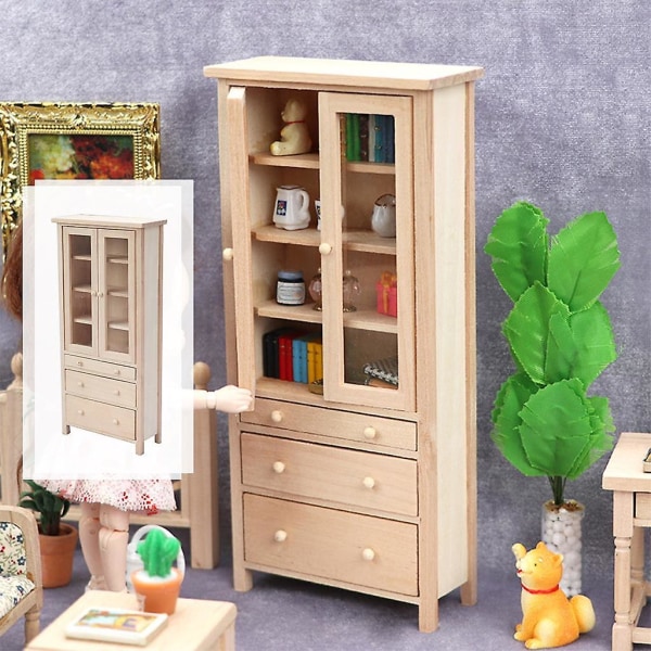 1/10 Skala Dukkehus Miniature Bogreol Dukkehus Møbler Tilbehør Skab Til Unisex Børn
