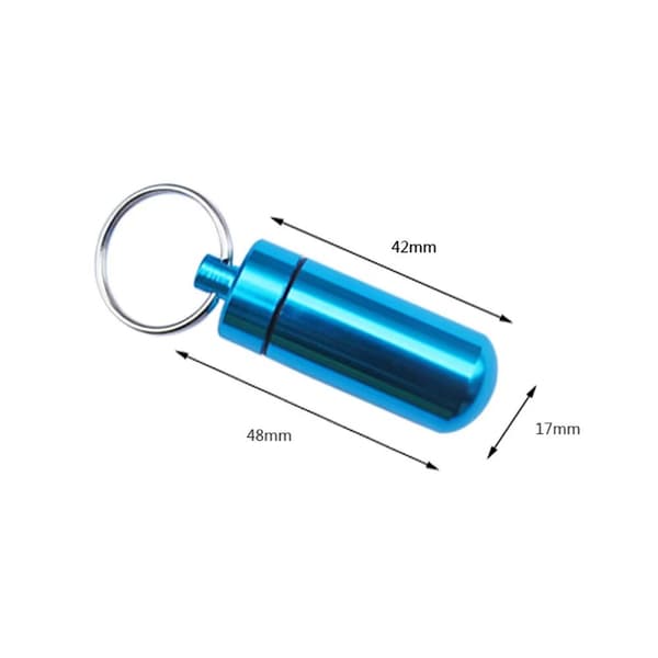 12 kpl Pill Box Avaimenperä, Värikäs Alumiiniseos Pilleri