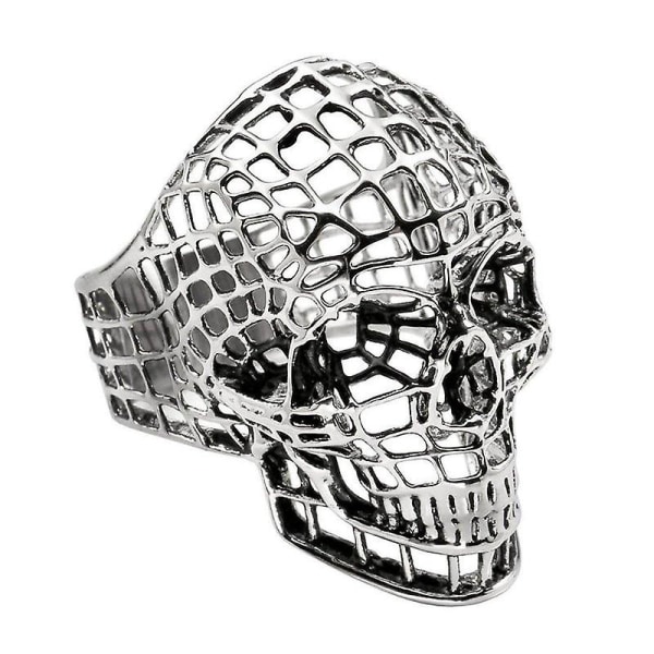 Muoti Punk Hollow Out Skull Ring Miehille Trendi Hip Hop Rock Halloween Juhlakatu Korut Lahja Gold