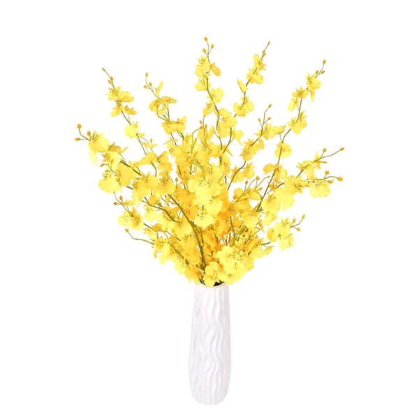 5 stk gule kunstige blomster,