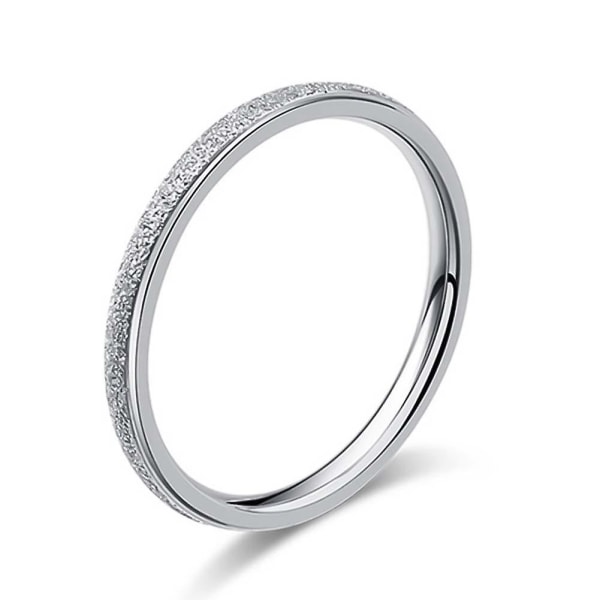 Glitter Matte Slim Band Titanium Stål Finger Ring Brude bryllup smykker gave Silver US 7 4mm