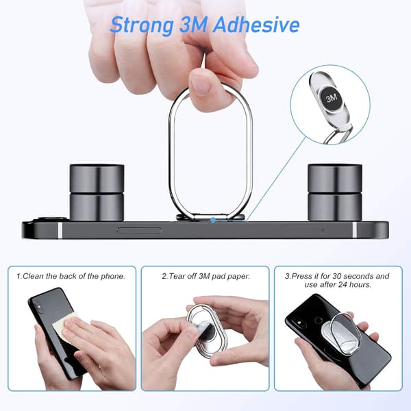(med Universal Magnetisk Bilholder) Mobiltelefonholder Ring 360°