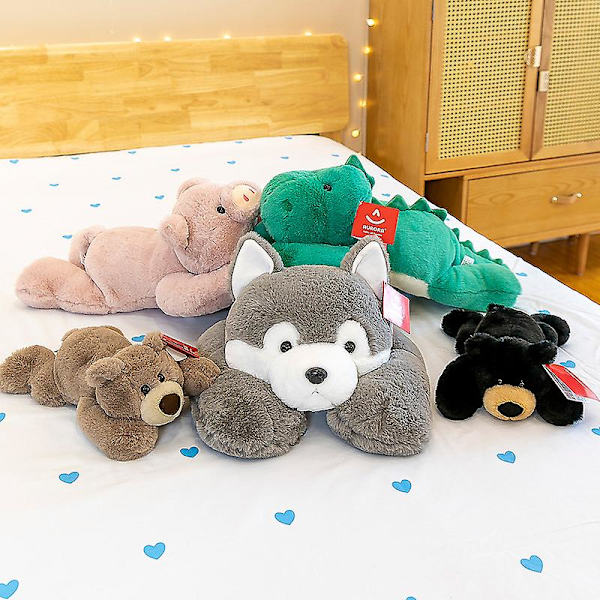 Vägd Ångest Dinosaurie Plysch Leksak Kudde Söt Dinosaurie Fylld Djur Docka För Barn Present Grey Husky 30cm-11.8 inch