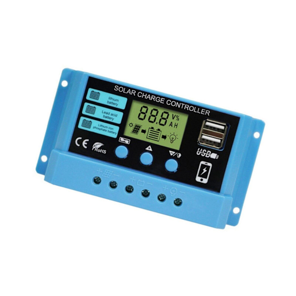 Aurinkoenergian lataussäädin 10a 20a 30a Pwm Fotovoltaisen lataussäädin 12v-24v Lcd