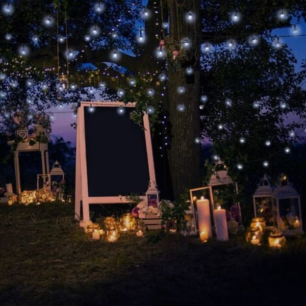 9,5m 50 LED Solcellssträngljus Utomhus Små Kristallkulor Vattentäta 8 Lägen Christmas Tree String Lights