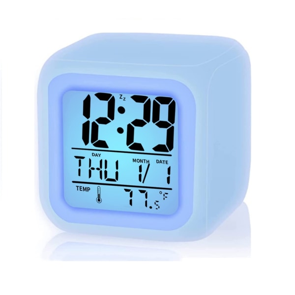 Children's alarm clock, children's alarm clock with 7 changing colors, children's digital alarm clock, touch control, ea