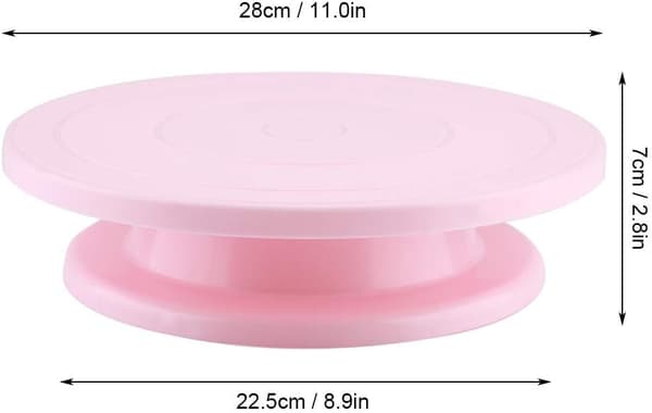 1 st Pink Cake Montering Bord Kakturntable Roterande Kake